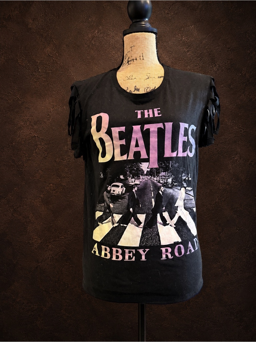 The Beatles Black Abbey Road Graphic Tee with Pastel Logo